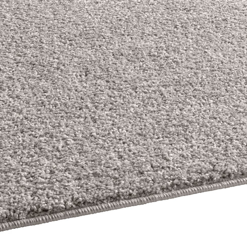 Kurzflor Teppich Designer | Flauschiger Flachflor fürs Wohnzimmer, Esszimmer, Schlafzimmer oder Kinderzimmer | Grau